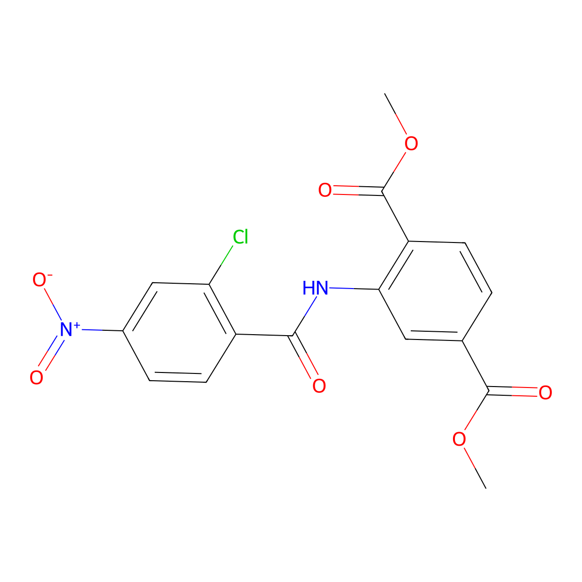 Dimethyl 2-(2-chloro-4-nitrobenzamido)terephthalate molecular structure, CAS 328258-80-6