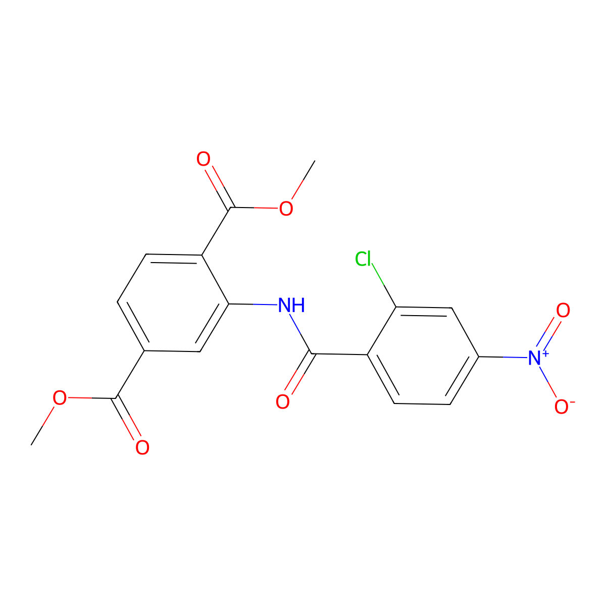 Dimethyl 2-(2-chloro-4-nitrobenzamido)terephthalate molecular structure, CAS 328258-80-6