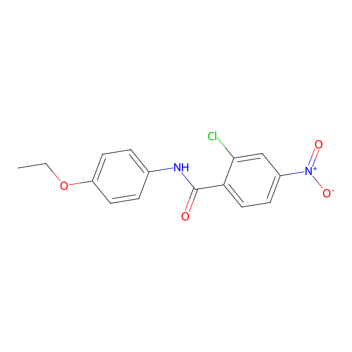 2-chloro-N-(4-ethoxyphenyl)-4-nitrobenzamide molecular structure, CAS 328258-90-8
