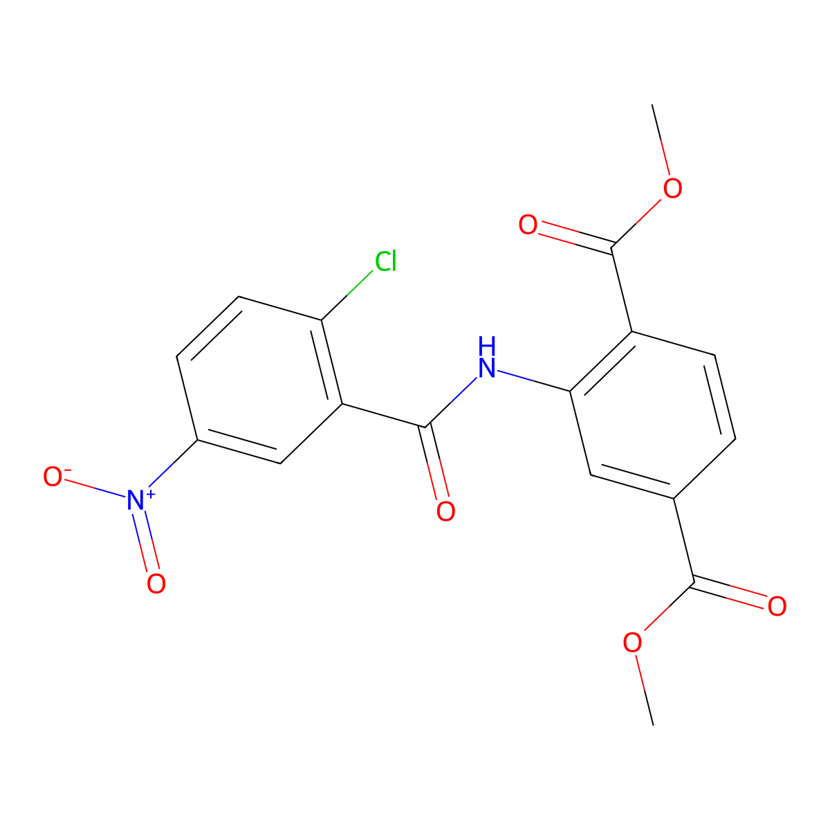 Dimethyl 2-[(2-chloro-5-nitrobenzoyl)amino]terephthalate molecular structure, CAS 328258-96-4