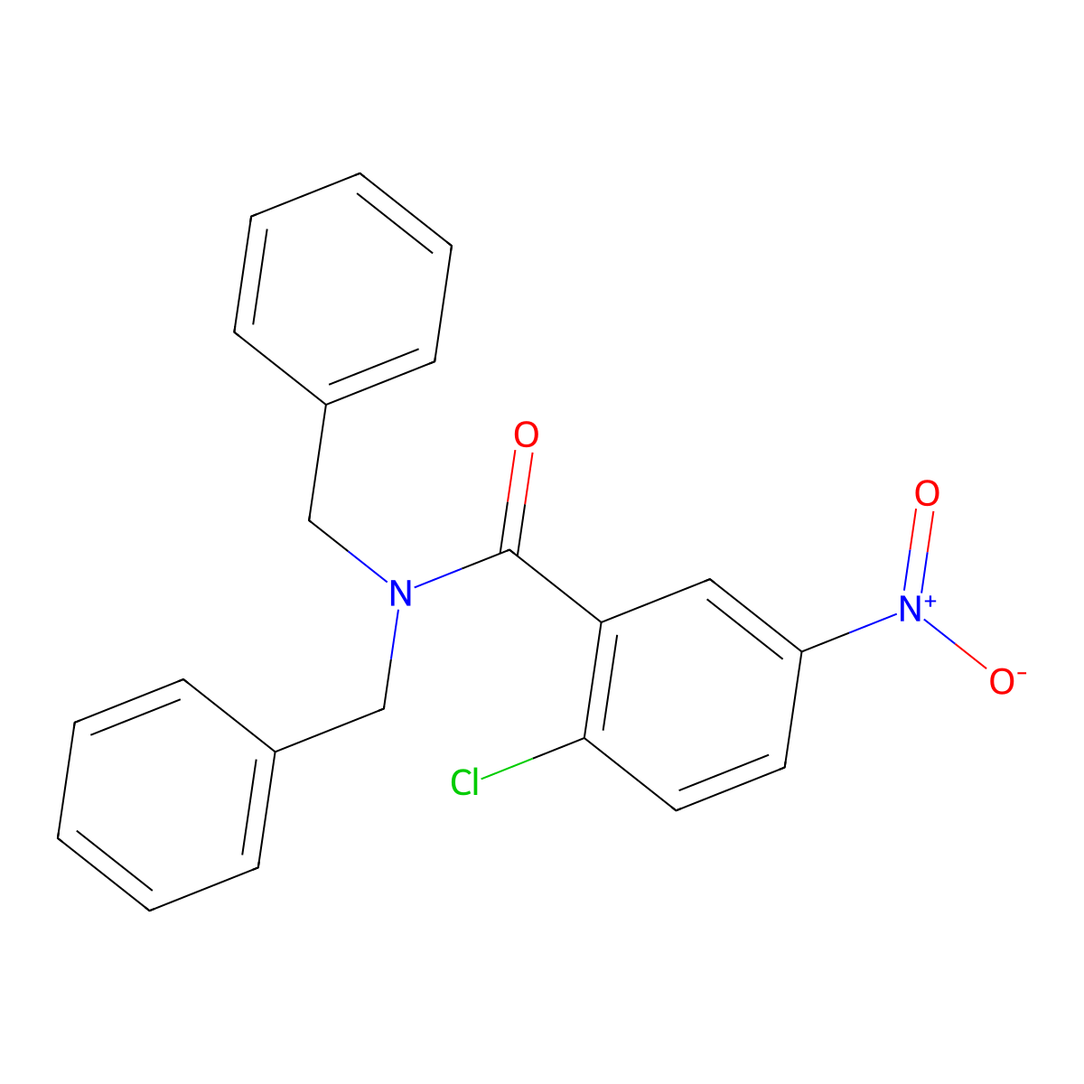 N,N-dibenzyl-2-chloro-5-nitrobenzamide molecular structure, CAS 328259-06-9