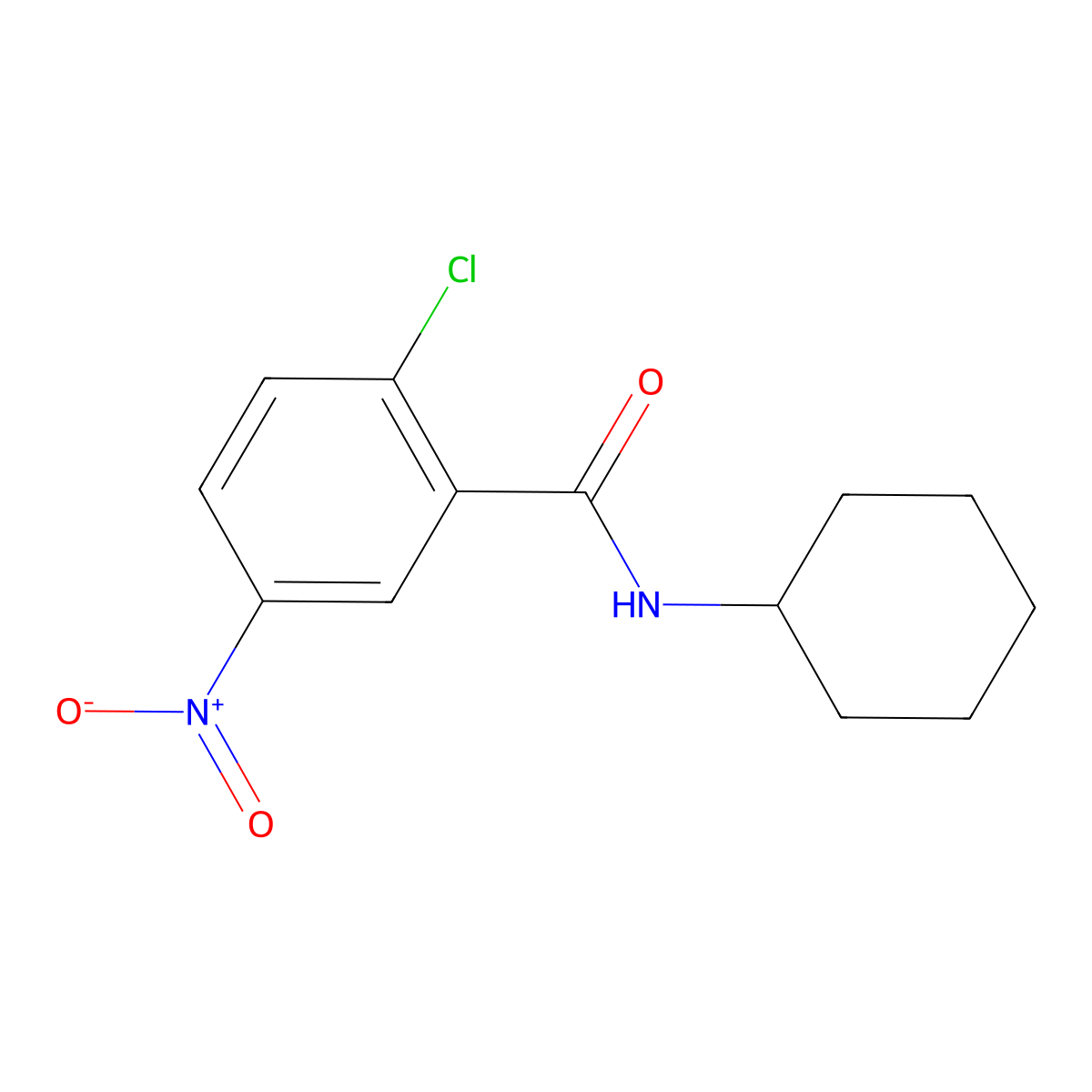 2-chloro-N-cyclohexyl-5-nitrobenzamide molecular structure, CAS 328259-17-2