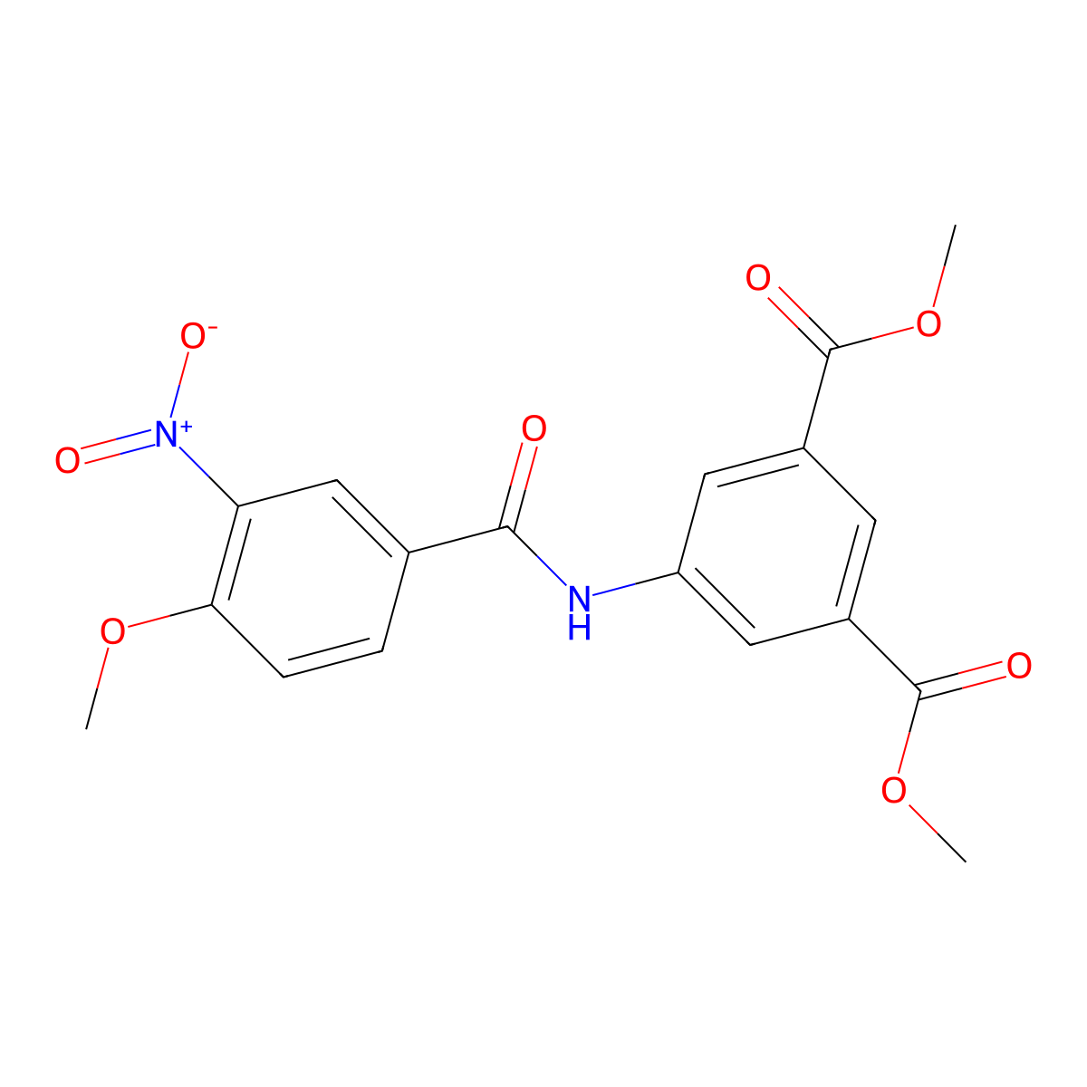 Dimethyl 5-[(4-methoxy-3-nitrobenzoyl)amino]isophthalate molecular structure, CAS 328259-31-0