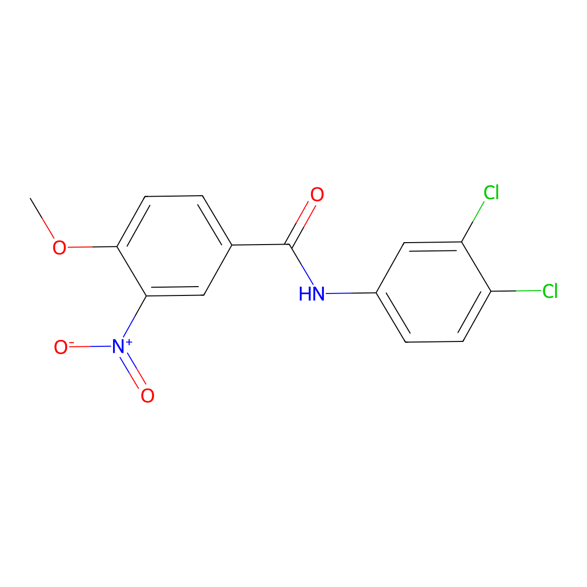N-(3,4-dichlorophenyl)-4-methoxy-3-nitrobenzamide molecular structure, CAS 328259-32-1