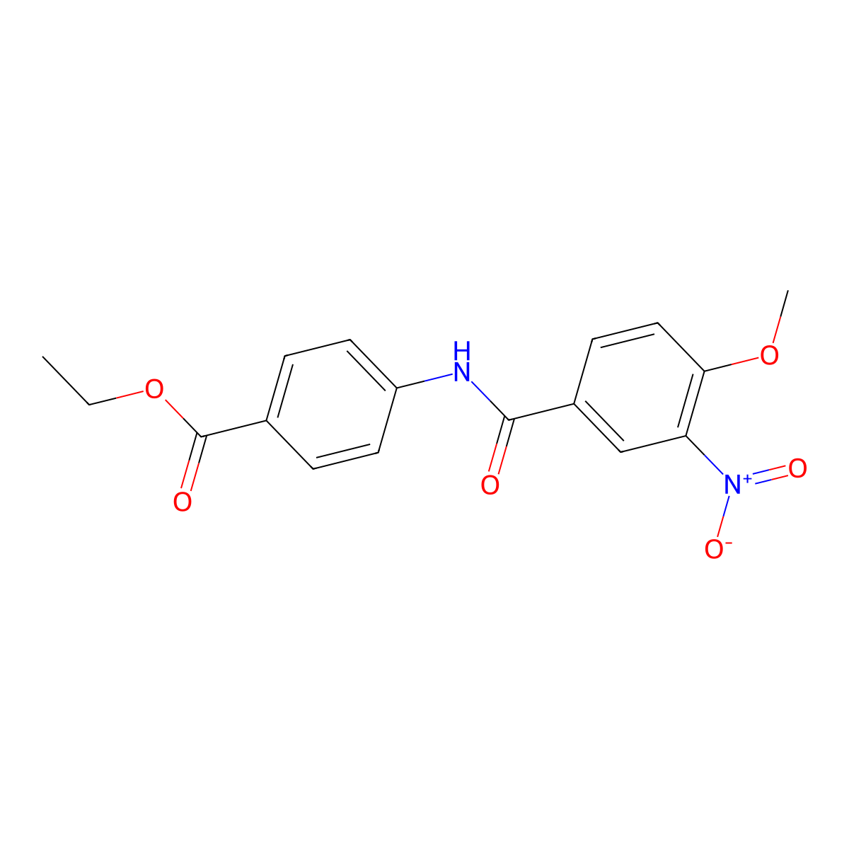 Ethyl 4-[(4-methoxy-3-nitrobenzoyl)amino]benzoate molecular structure, CAS 328259-35-4