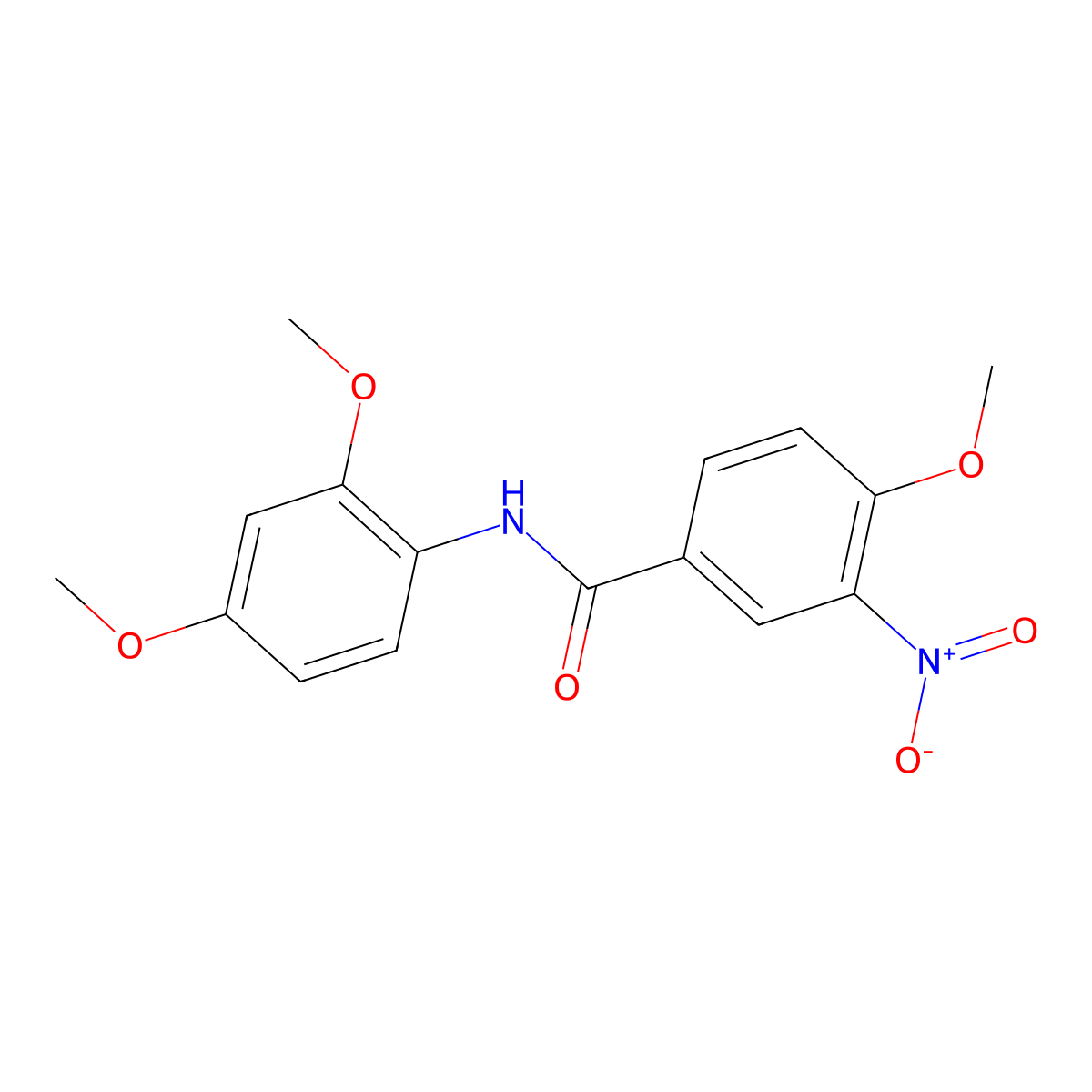 N-(2,4-dimethoxyphenyl)-4-methoxy-3-nitrobenzamide molecular structure, CAS 328259-37-6