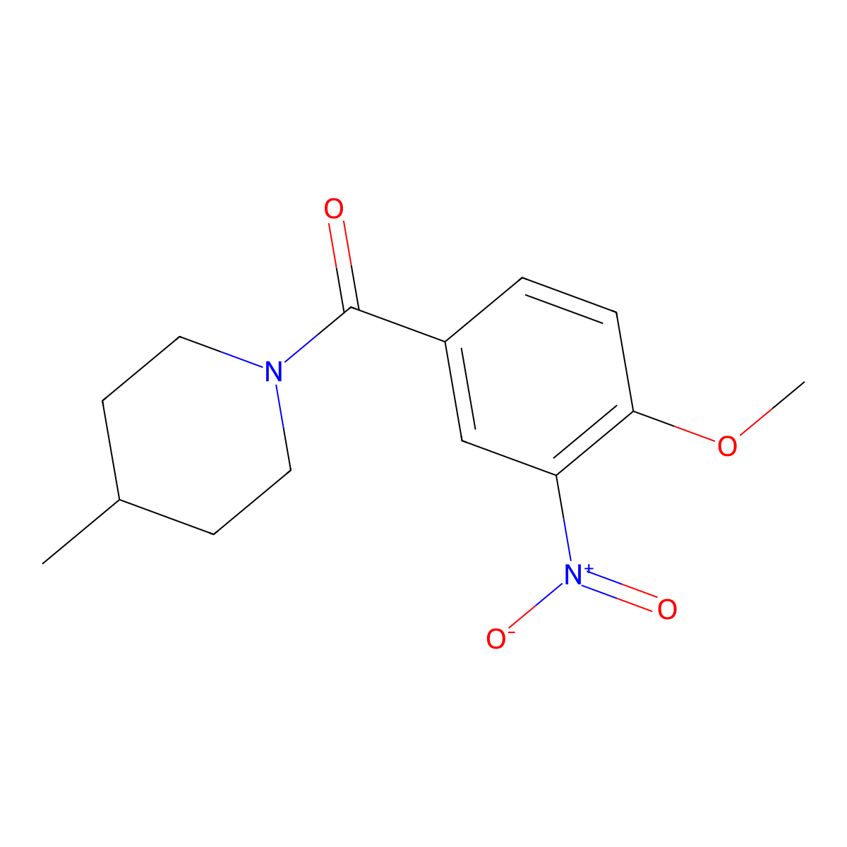 (4-Methoxy-3-nitrophenyl)-(4-methylpiperidin-1-yl)methanone molecular structure, CAS 328259-56-9