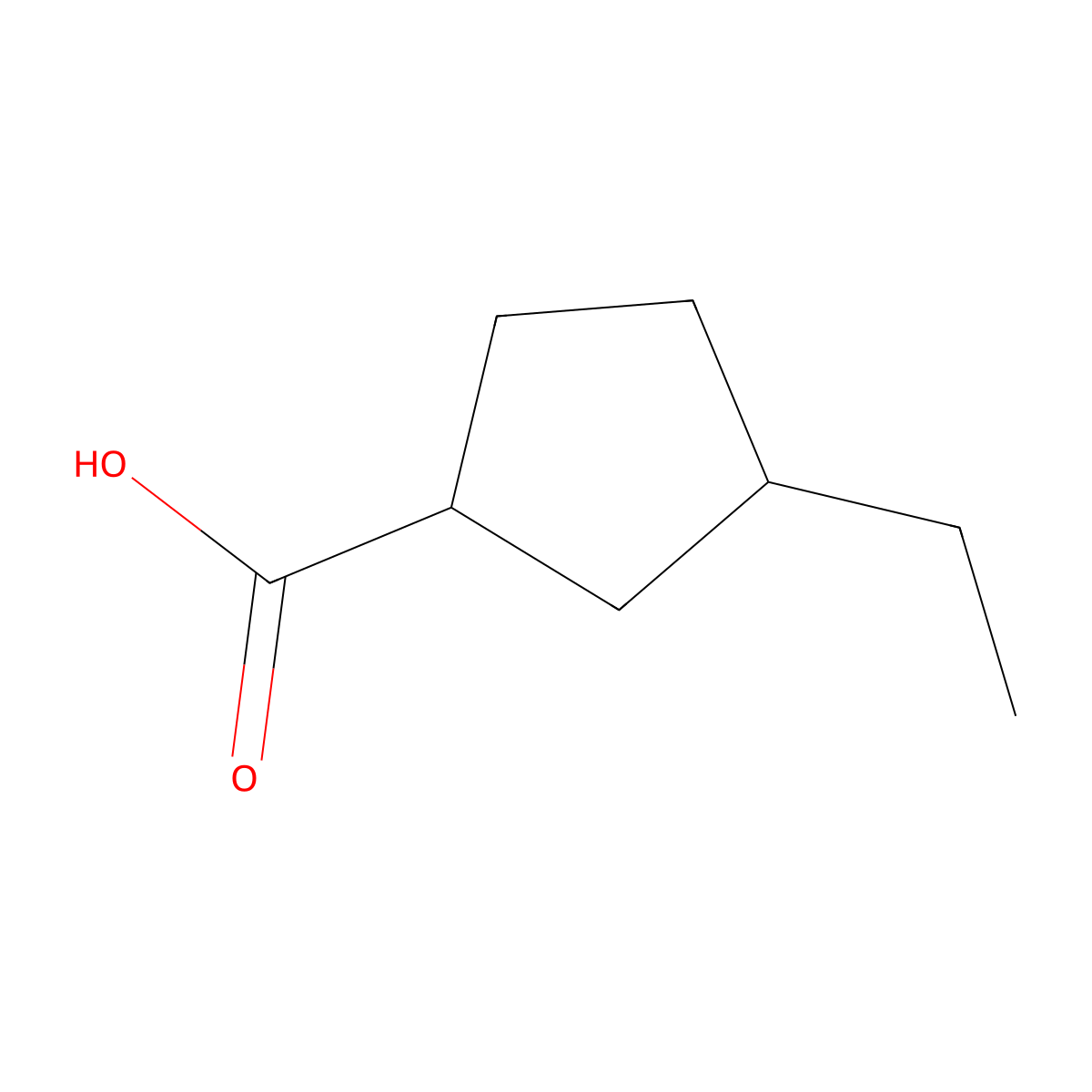3-Ethylcyclopentane-1-carboxylic acid molecular structure, CAS 328260-90-8