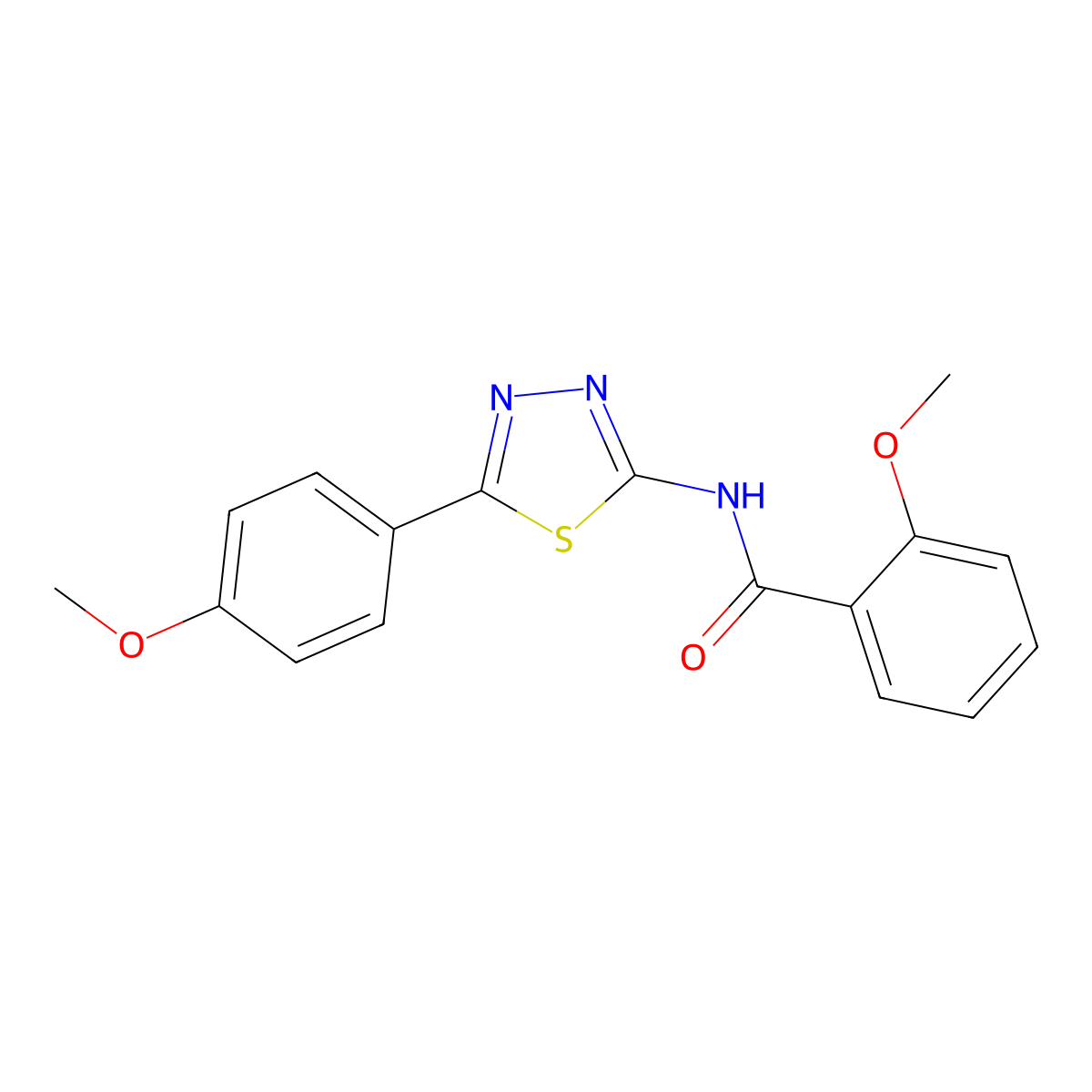 2-methoxy-N-[5-(4-methoxyphenyl)-1,3,4-thiadiazol-2-yl]benzamide molecular structure, CAS 328261-08-1