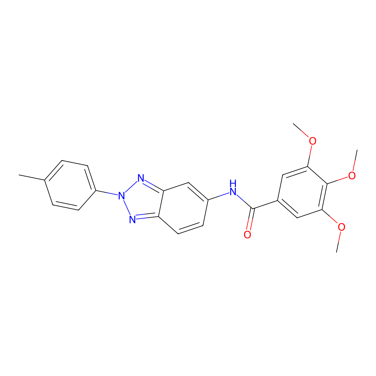 3,4,5-trimethoxy-N-[2-(4-methylphenyl)benzotriazol-5-yl]benzamide molecular structure, CAS 328261-27-4