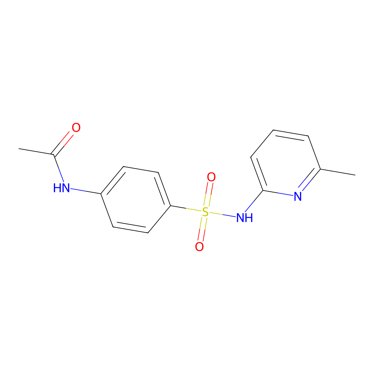 N-{4-[(6-methylpyridin-2-yl)sulfamoyl]phenyl}acetamide molecular structure, CAS 328262-11-9