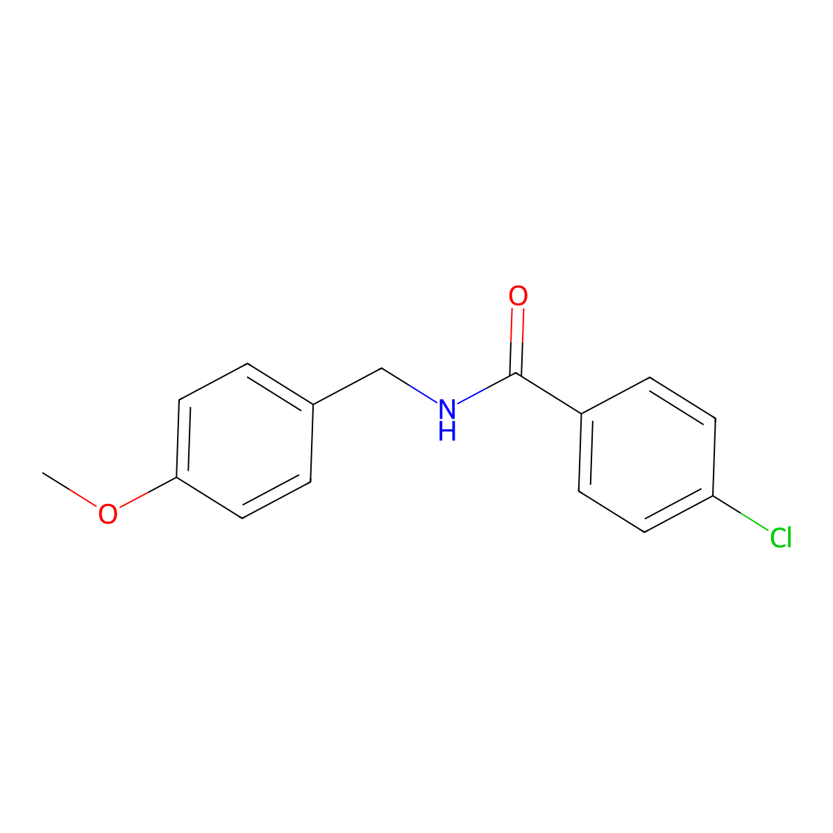 4-Chloro-N-((4-methoxyphenyl)methyl)benzamide molecular structure, CAS 328262-16-4
