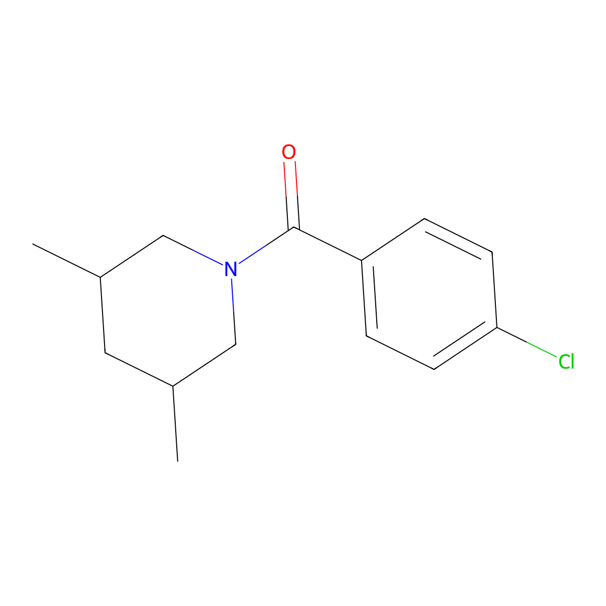 1-(4-Chlorobenzoyl)-3,5-dimethylpiperidine molecular structure, CAS 328262-17-5