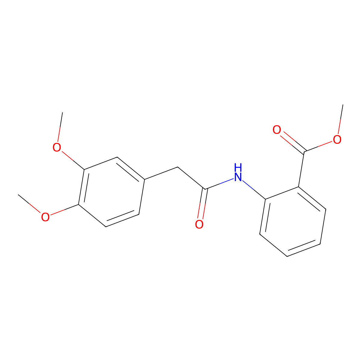 Methyl 2-{[(3,4-dimethoxyphenyl)acetyl]amino}benzoate molecular structure, CAS 328262-82-4