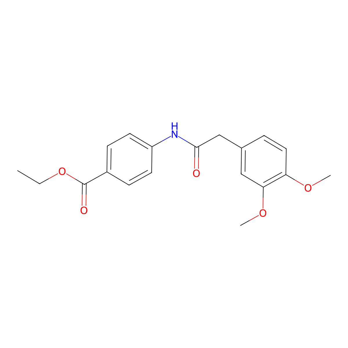 Ethyl 4-(2-(3,4-dimethoxyphenyl)acetamido)benzoate molecular structure, CAS 328262-83-5