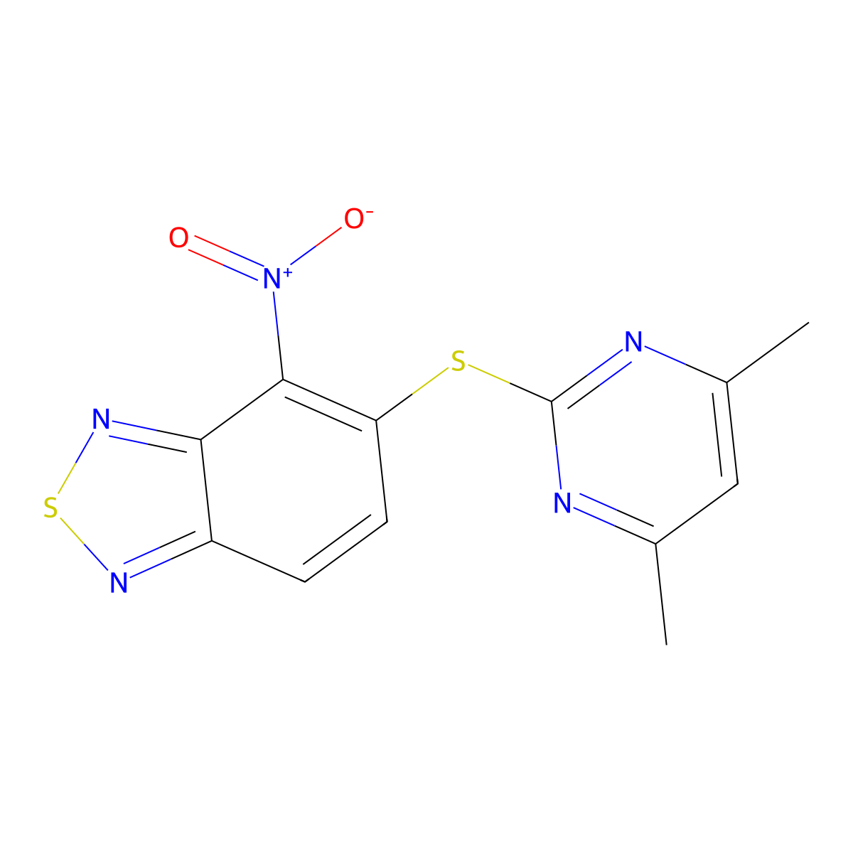 5-(4,6-Dimethylpyrimidin-2-yl)sulfanyl-4-nitro-2,1,3-benzothiadiazole molecular structure, CAS 328262-96-0