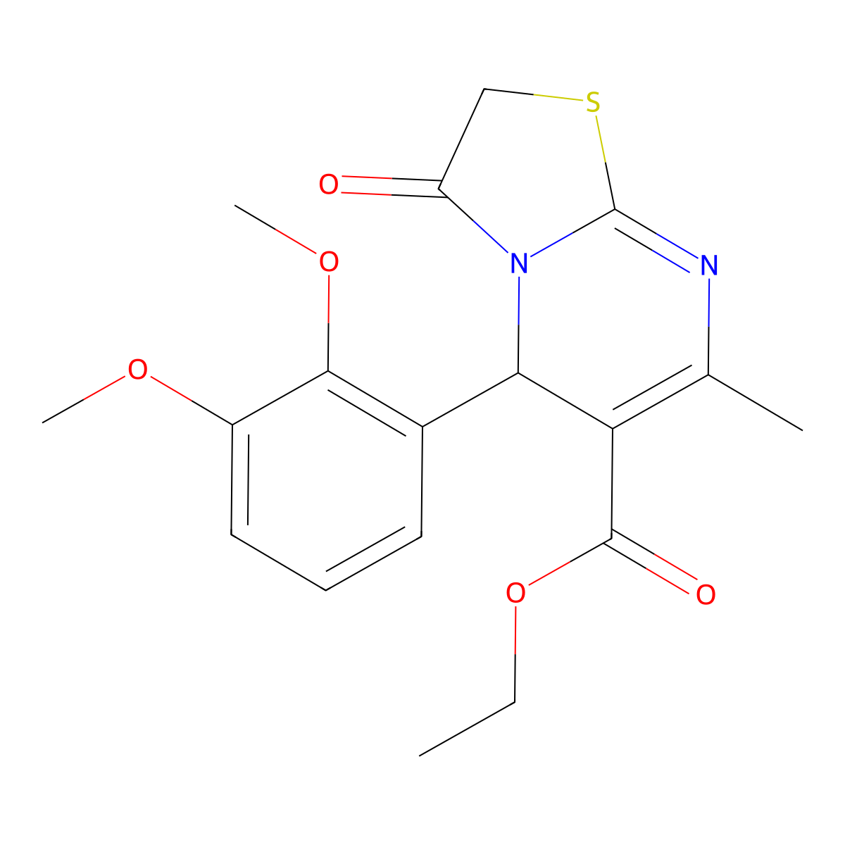 ethyl 5-(2,3-dimethoxyphenyl)-7-methyl-3-oxo-5H-[1,3]thiazolo[3,2-a]pyrimidine-6-carboxylate molecular structure, CAS 328262-98-2