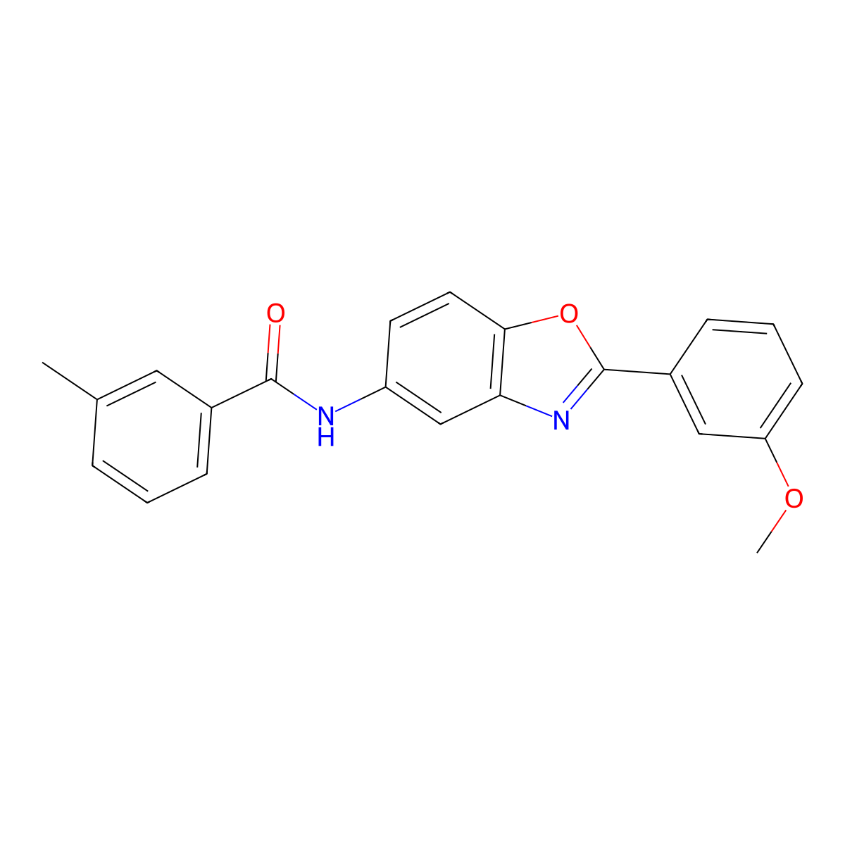N-[2-(3-methoxyphenyl)-1,3-benzoxazol-5-yl]-3-methylbenzamide molecular structure, CAS 328263-14-5