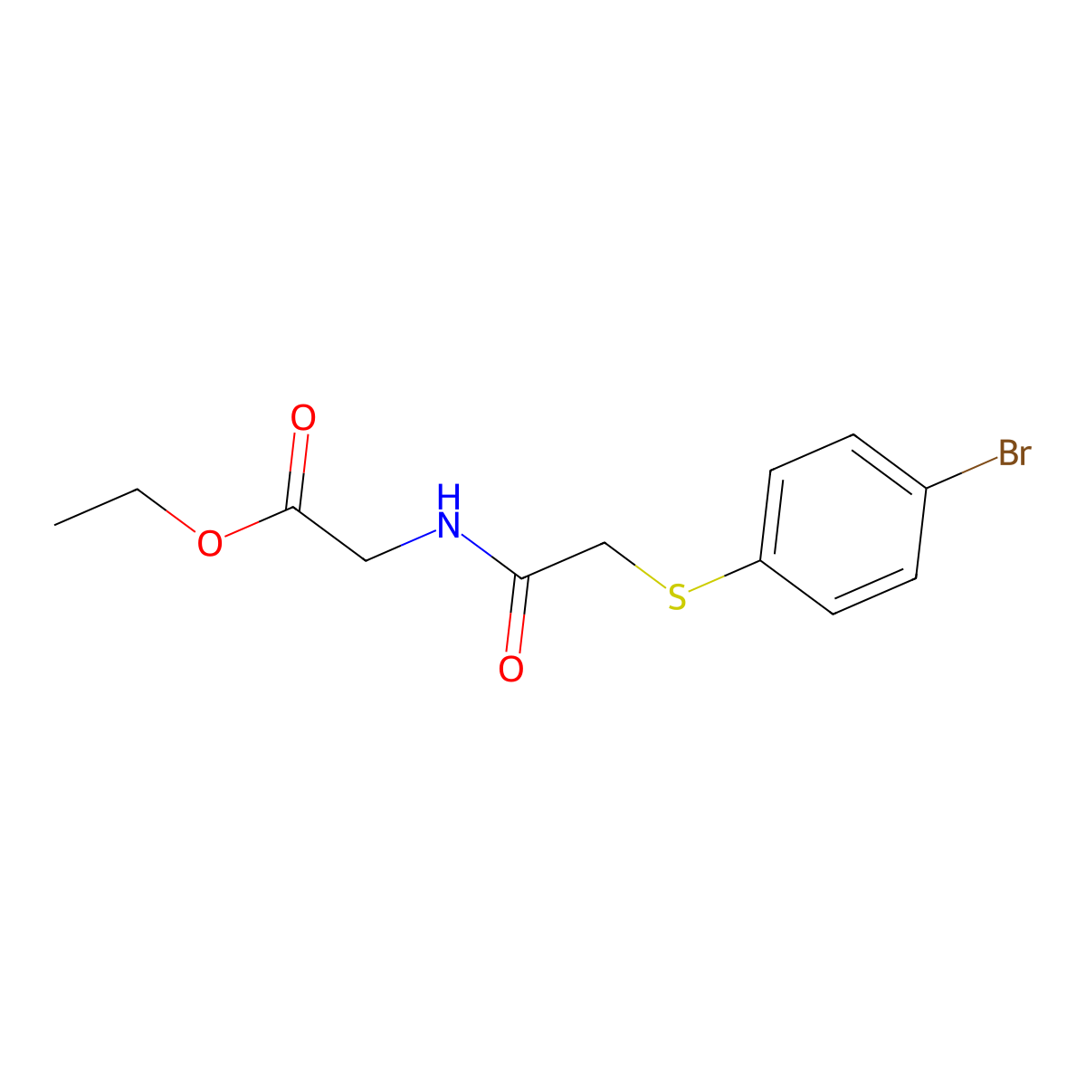 Ethyl 2-{2-[(4-bromophenyl)sulfanyl]acetamido}acetate molecular structure, CAS 328263-19-0