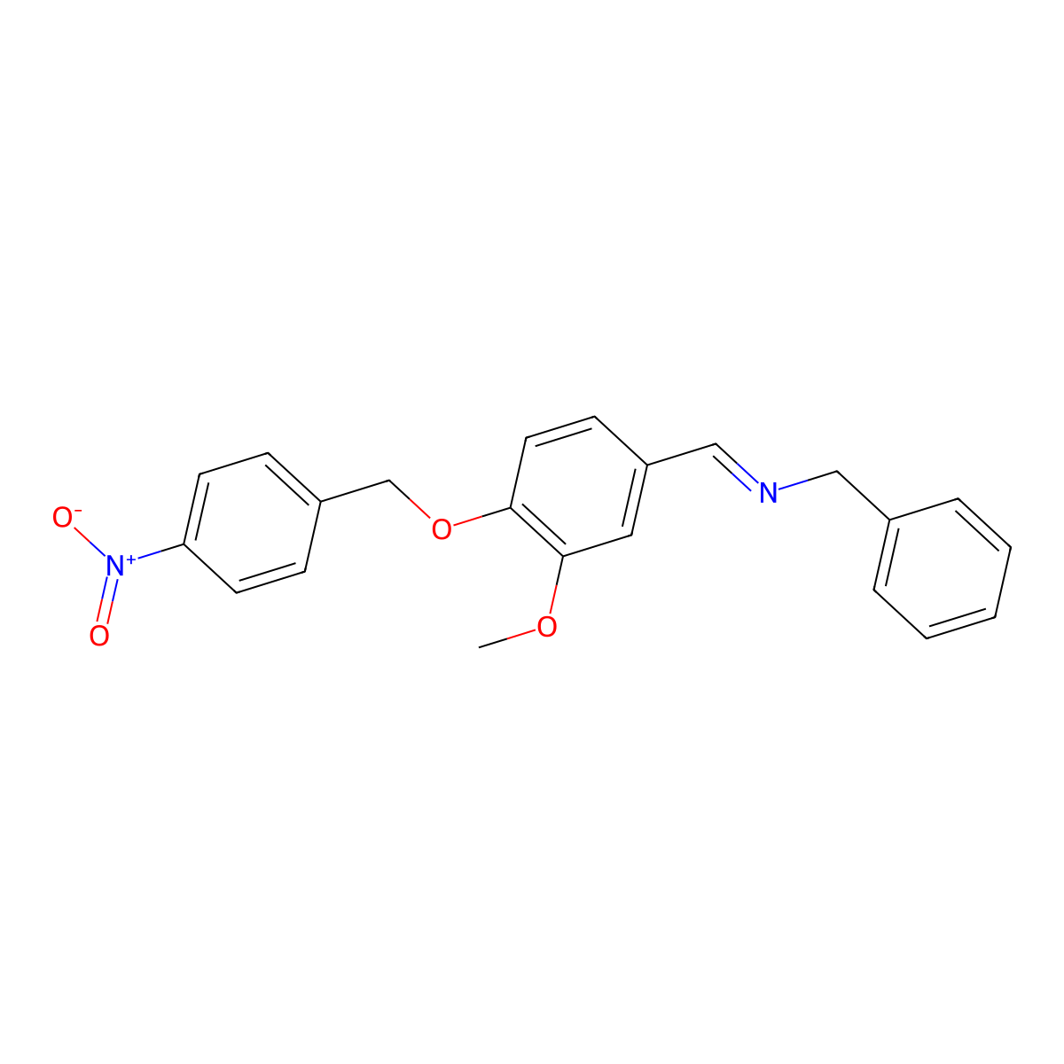 N-({3-methoxy-4-[(4-nitrobenzyl)oxy]phenyl}methylene)(phenyl)methanamine molecular structure, CAS 328263-30-5