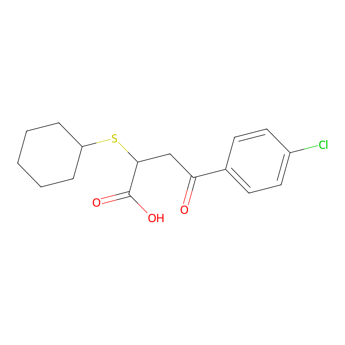4-(4-Chlorophenyl)-2-(cyclohexylsulfanyl)-4-oxobutanoic acid molecular structure, CAS 328263-32-7