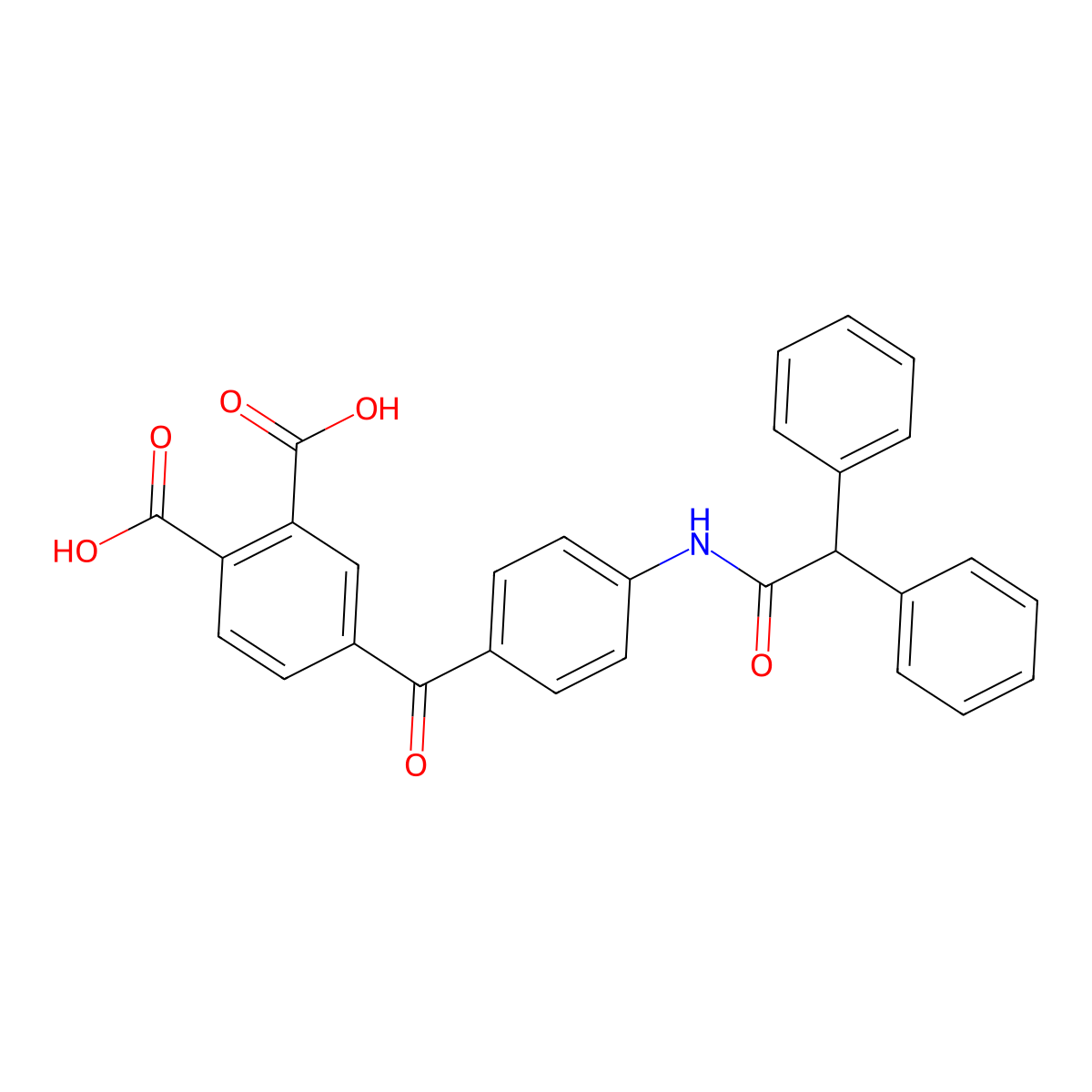 4-({4-[(Diphenylacetyl)amino]phenyl}carbonyl)benzene-1,2-dicarboxylic acid molecular structure, CAS 328265-20-9