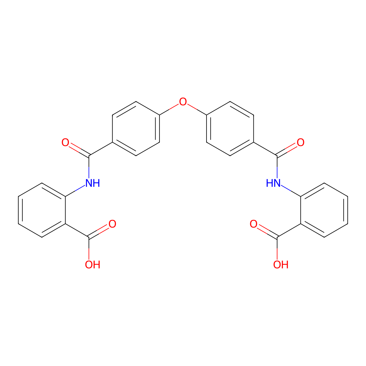 2-(4-(4-((2-Carboxyphenyl)carbamoyl)phenoxy)benzamido)benzoic acid molecular structure, CAS 328265-32-3