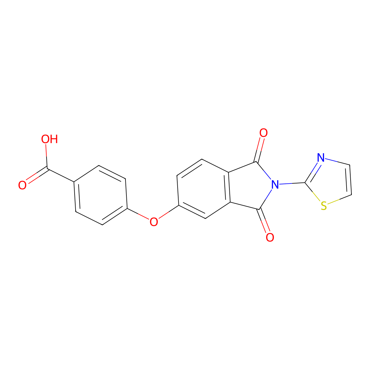 4-((1,3-Dioxo-2-(thiazol-2-yl)isoindolin-5-yl)oxy)benzoic acid molecular structure, CAS 328265-34-5