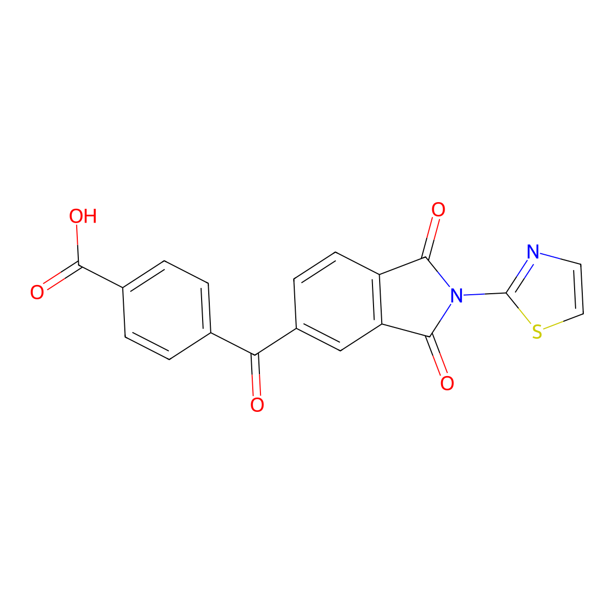 4-{[1,3-dioxo-2-(1,3-thiazol-2-yl)-2,3-dihydro-1H-isoindol-5-yl]carbonyl}benzoic acid molecular structure, CAS 328265-36-7