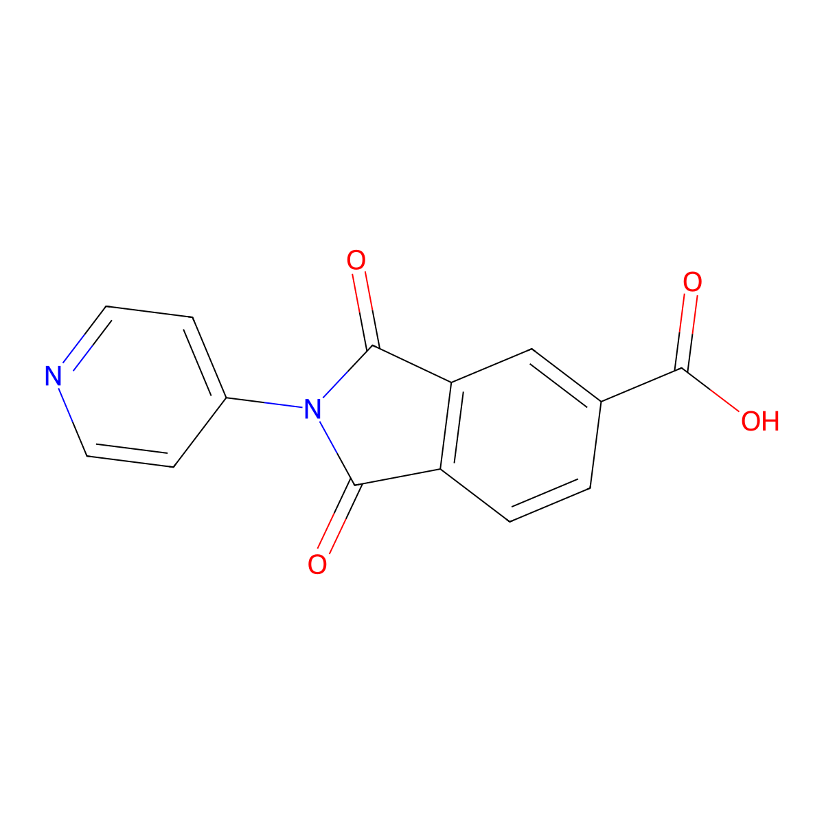 1,3-Dioxo-2-(pyridin-4-yl)-2,3-dihydro-1h-isoindole-5-carboxylic acid molecular structure, CAS 328265-52-7