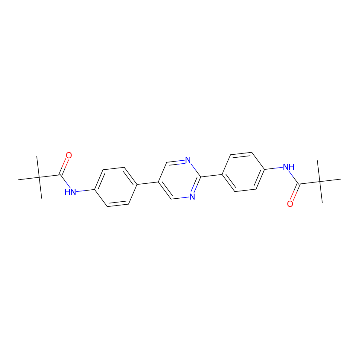 N-[4-[2-[4-(2,2-dimethylpropanoylamino)phenyl]pyrimidin-5-yl]phenyl]-2,2-dimethylpropanamide molecular structure, CAS 328265-68-5