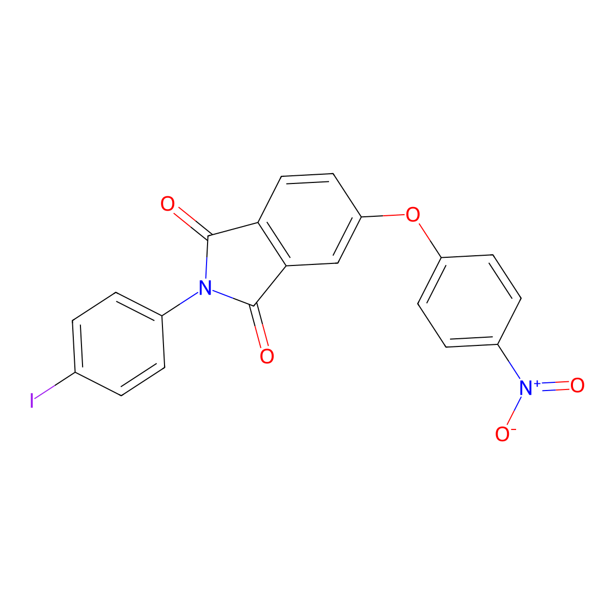 2-(4-Iodophenyl)-5-(4-nitrophenoxy)isoindole-1,3-dione molecular structure, CAS 328265-74-3