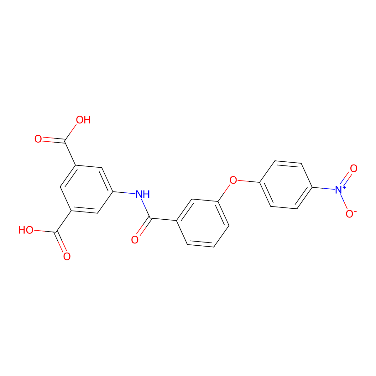 5-({[3-(4-Nitrophenoxy)phenyl]carbonyl}amino)benzene-1,3-dicarboxylic acid molecular structure, CAS 328265-95-8