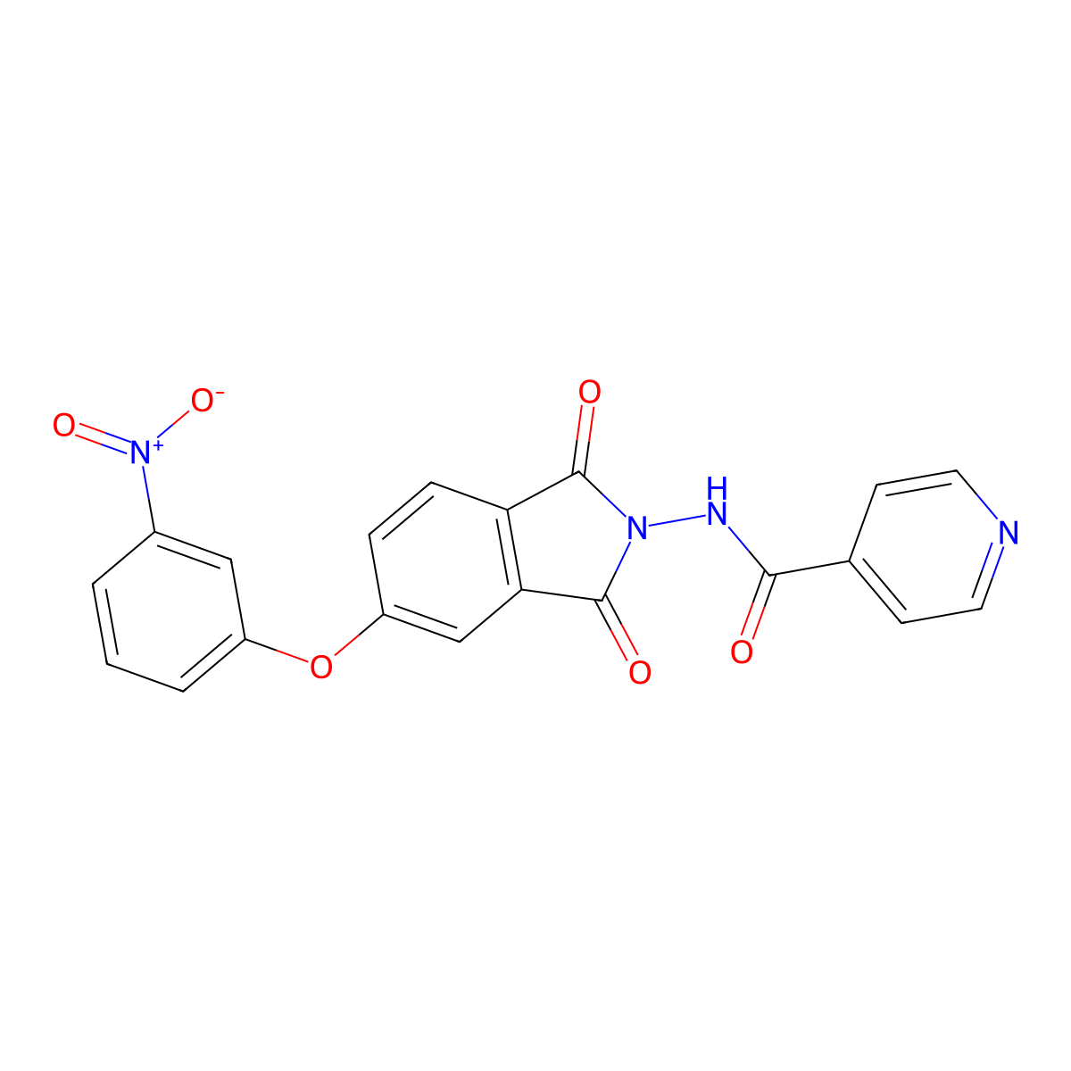 N-[5-(3-nitrophenoxy)-1,3-dioxoisoindol-2-yl]pyridine-4-carboxamide molecular structure, CAS 328266-00-8
