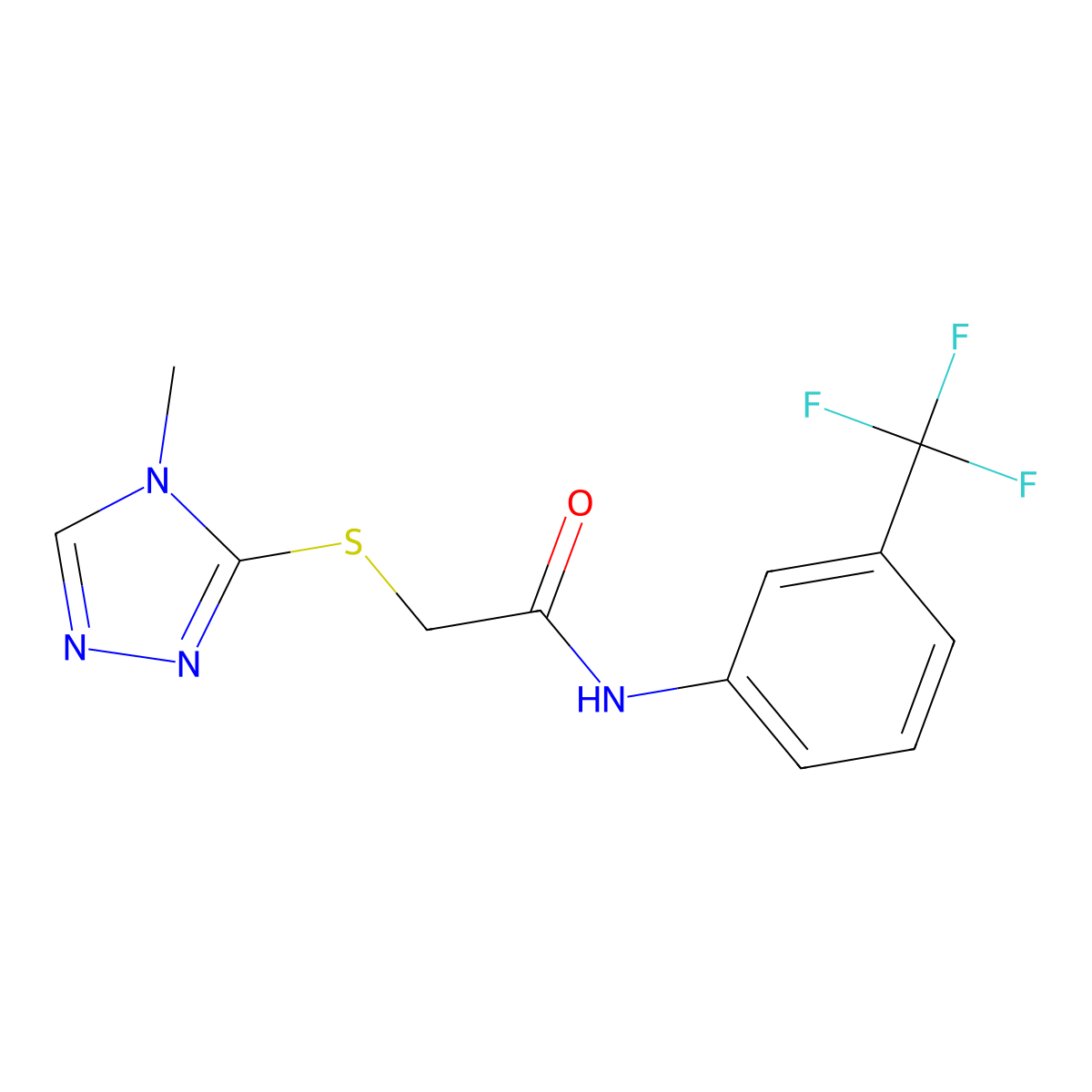 2-[(4-methyl-4H-1,2,4-triazol-3-yl)sulfanyl]-N-[3-(trifluoromethyl)phenyl]acetamide molecular structure, CAS 328266-10-0
