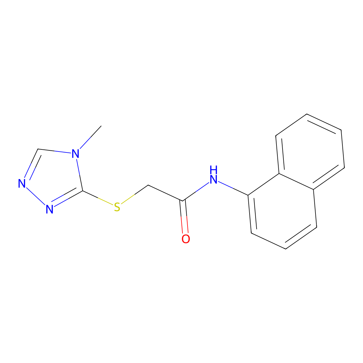 2-[(4-methyl-1,2,4-triazol-3-yl)sulfanyl]-N-naphthalen-1-ylacetamide molecular structure, CAS 328266-13-3
