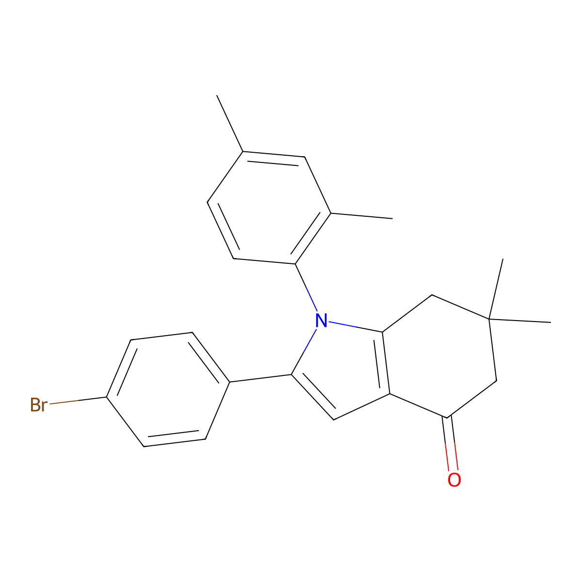 2-(4-bromophenyl)-1-(2,4-dimethylphenyl)-6,6-dimethyl-1,5,6,7-tetrahydro-4H-indol-4-one molecular structure, CAS 328266-71-3