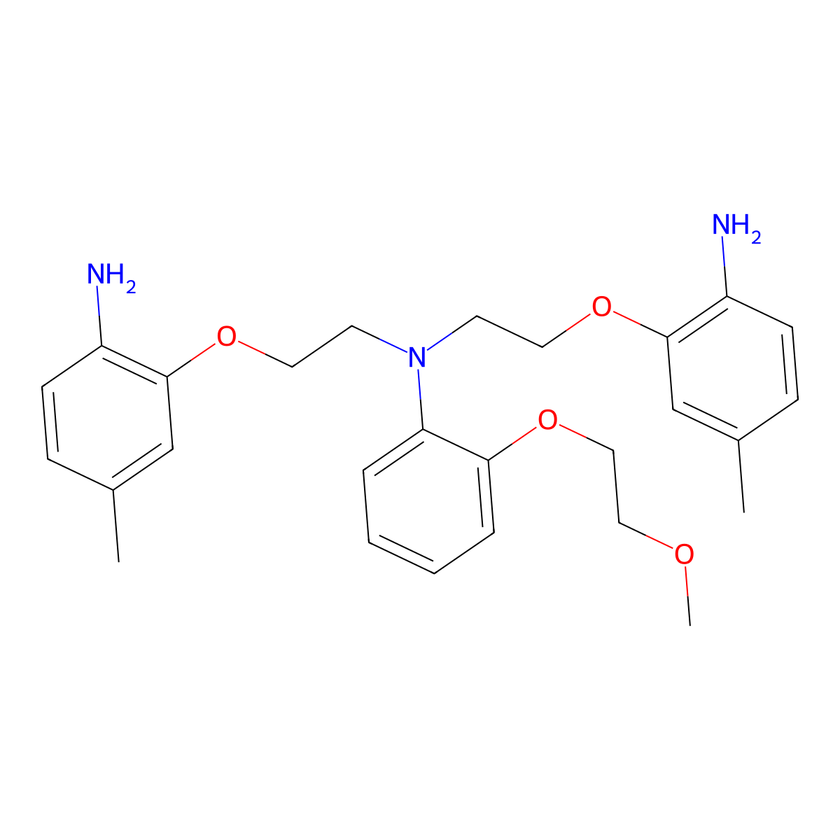 N,N-Bis[2-(2-amino-5-methylphenoxy)ethyl]-2-(2-methoxyethoxy)aniline molecular structure, CAS 328267-55-6