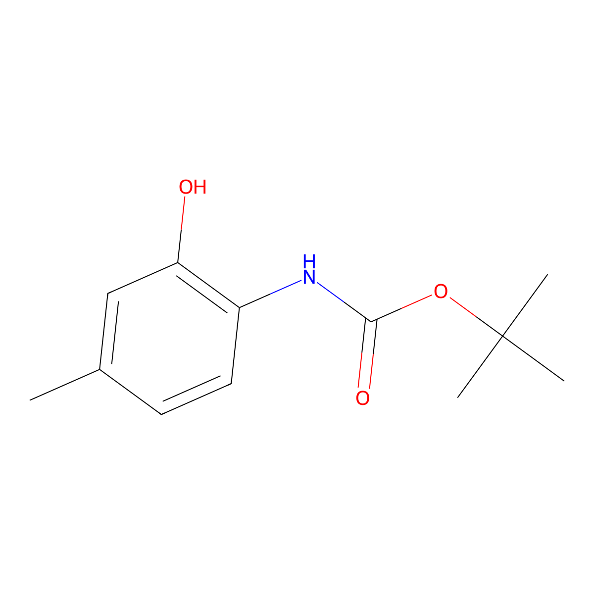 tert-butyl N-(2-hydroxy-4-methylphenyl)carbamate molecular structure, CAS 328267-64-7