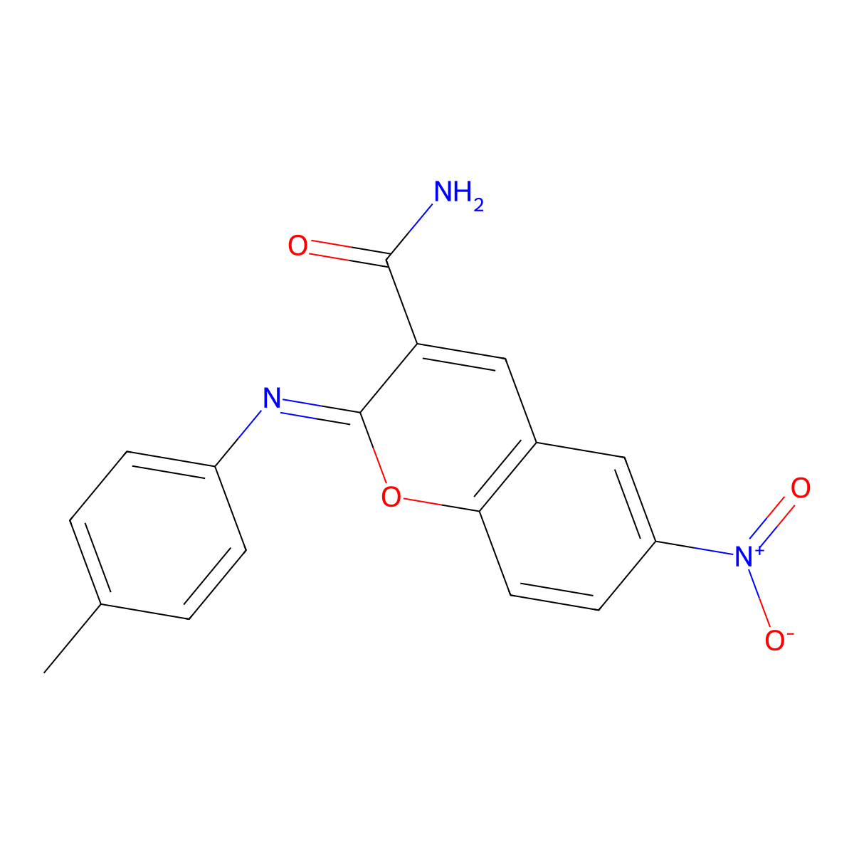 2-(4-Methylphenyl)imino-6-nitrochromene-3-carboxamide molecular structure, CAS 328268-82-2