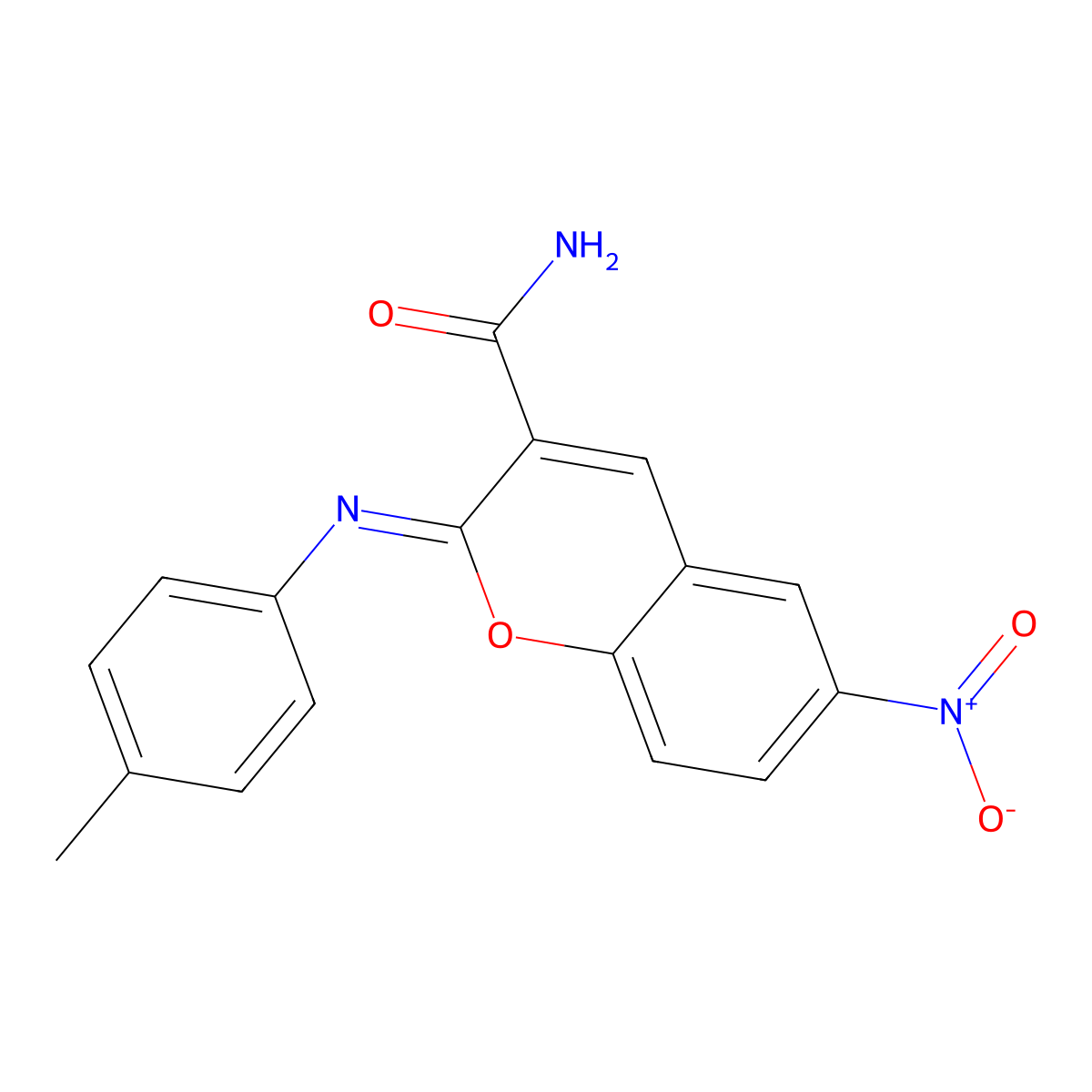 2-(4-Methylphenyl)imino-6-nitrochromene-3-carboxamide molecular structure, CAS 328268-82-2