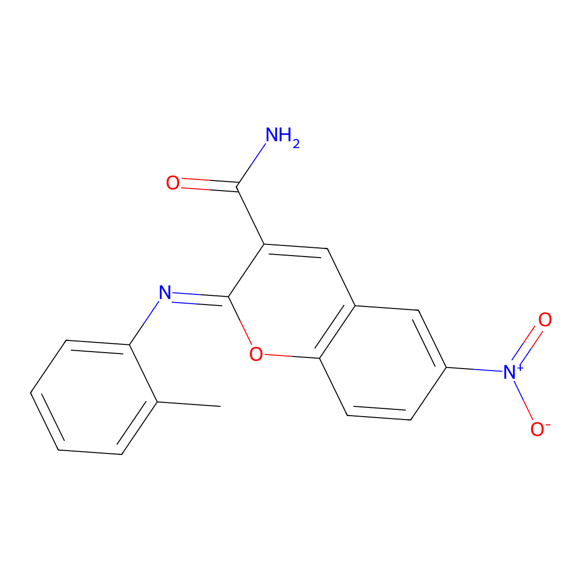 2-(2-Methylphenyl)imino-6-nitrochromene-3-carboxamide molecular structure, CAS 328268-83-3