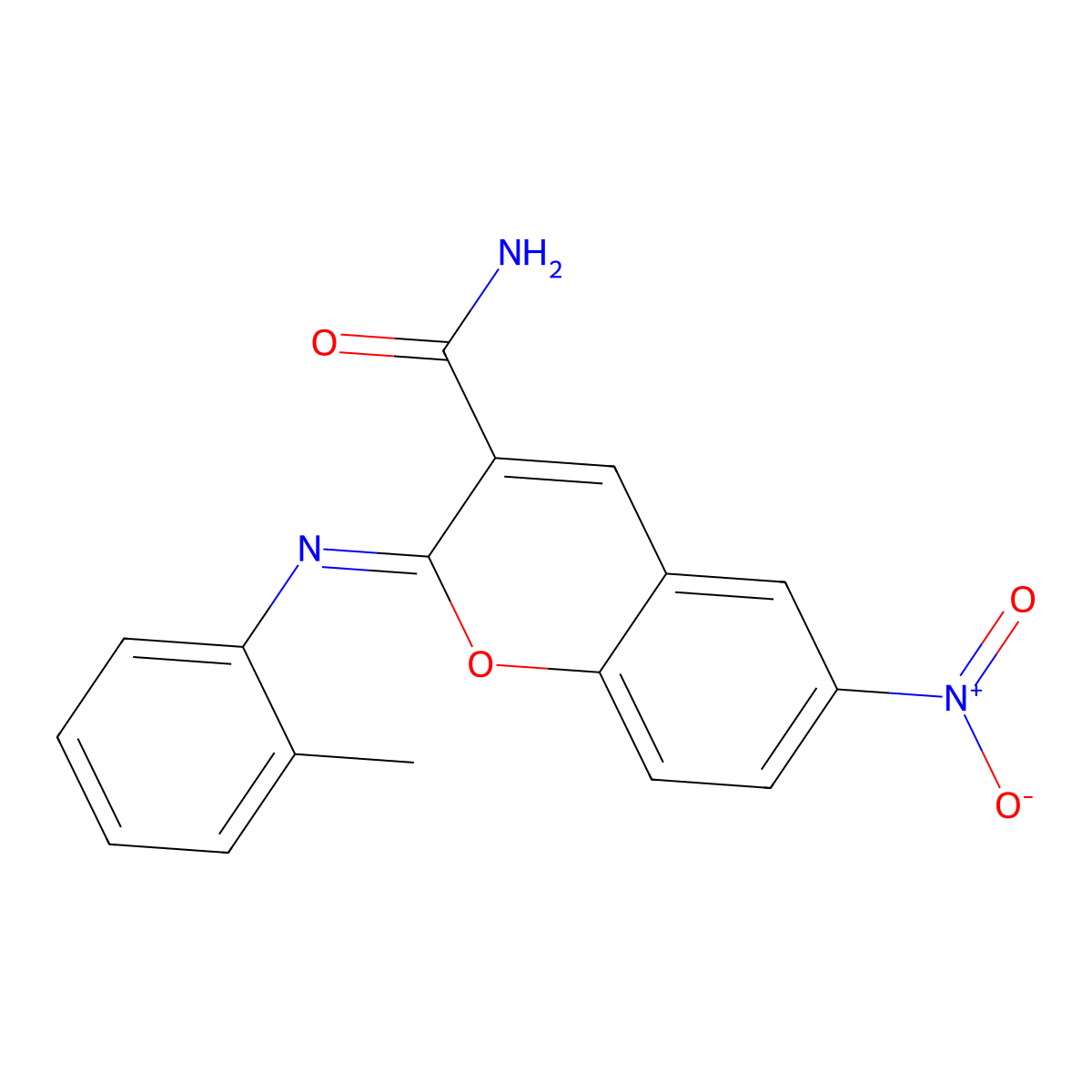 2-(2-Methylphenyl)imino-6-nitrochromene-3-carboxamide molecular structure, CAS 328268-83-3
