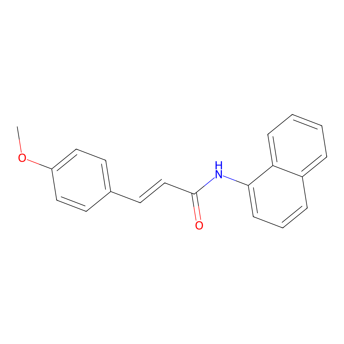 2-Propenamide, 3-(4-methoxyphenyl)-N-1-naphthalenyl- molecular structure, CAS 328269-14-3