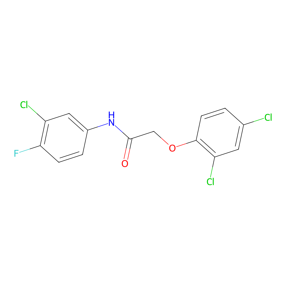 N-(3-chloro-4-fluorophenyl)-2-(2,4-dichlorophenoxy)acetamide molecular structure, CAS 328269-48-3