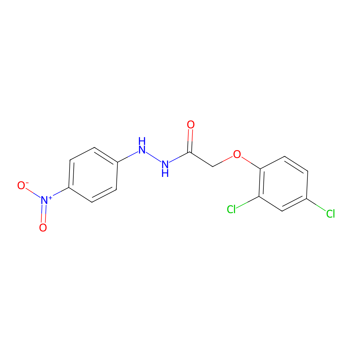 2-(2,4-dichlorophenoxy)-N'-(4-nitrophenyl)acetohydrazide molecular structure, CAS 328269-62-1