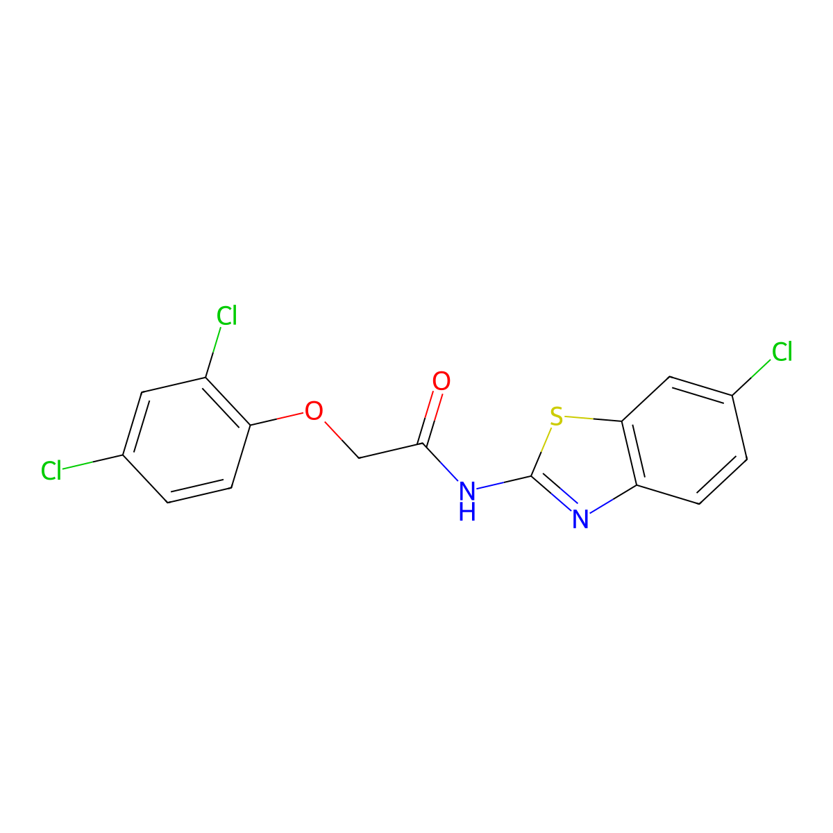 N-(6-chloro-1,3-benzothiazol-2-yl)-2-(2,4-dichlorophenoxy)acetamide molecular structure, CAS 328269-83-6