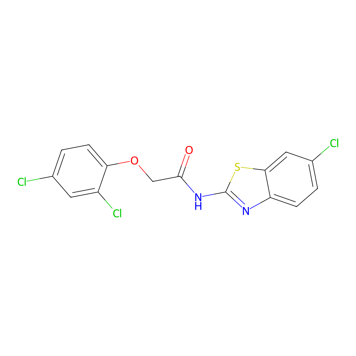 N-(6-chloro-1,3-benzothiazol-2-yl)-2-(2,4-dichlorophenoxy)acetamide molecular structure, CAS 328269-83-6