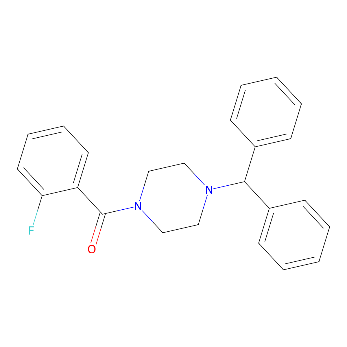 1-Benzhydryl-4-(2-fluorobenzoyl)piperazine molecular structure, CAS 328269-97-2