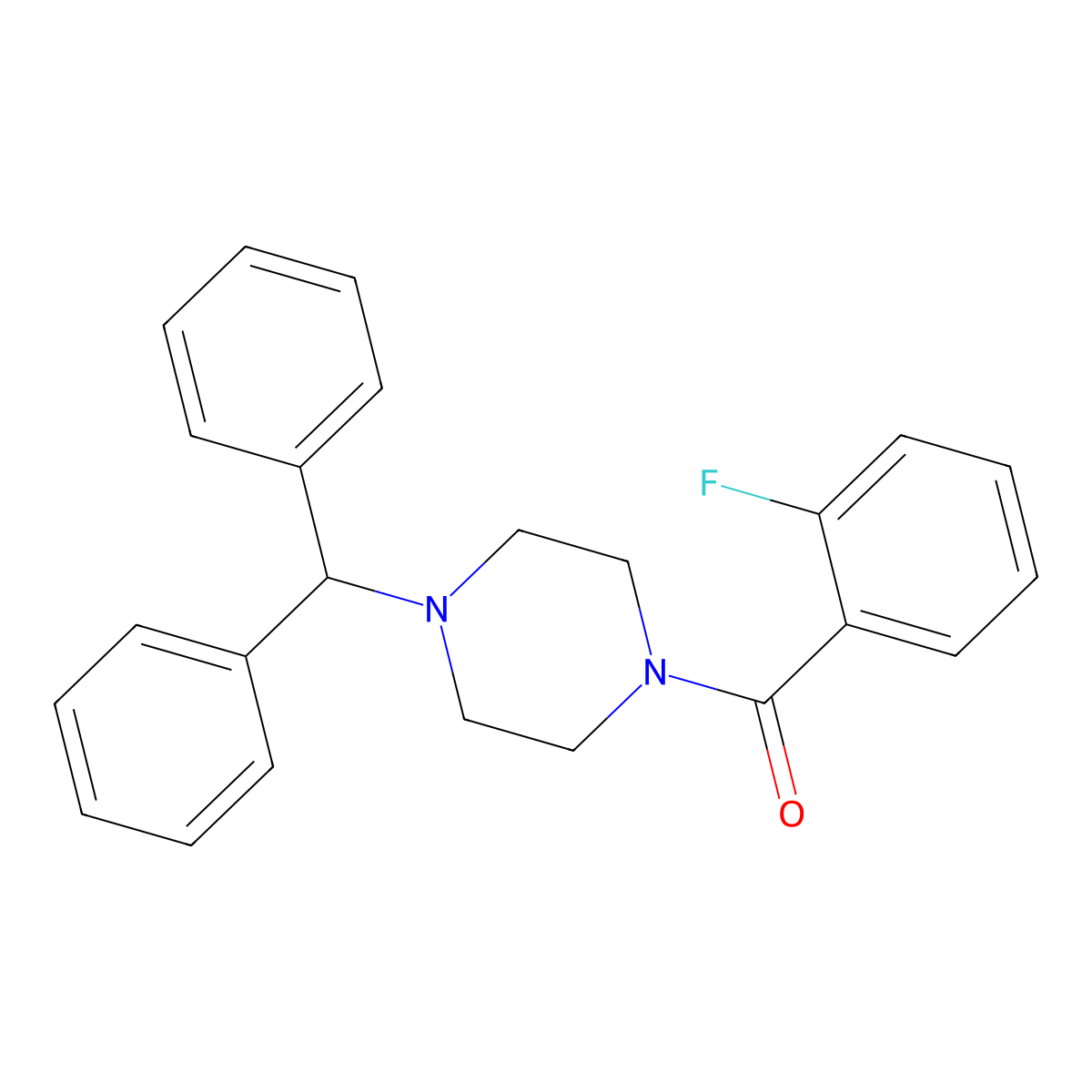 1-Benzhydryl-4-(2-fluorobenzoyl)piperazine molecular structure, CAS 328269-97-2